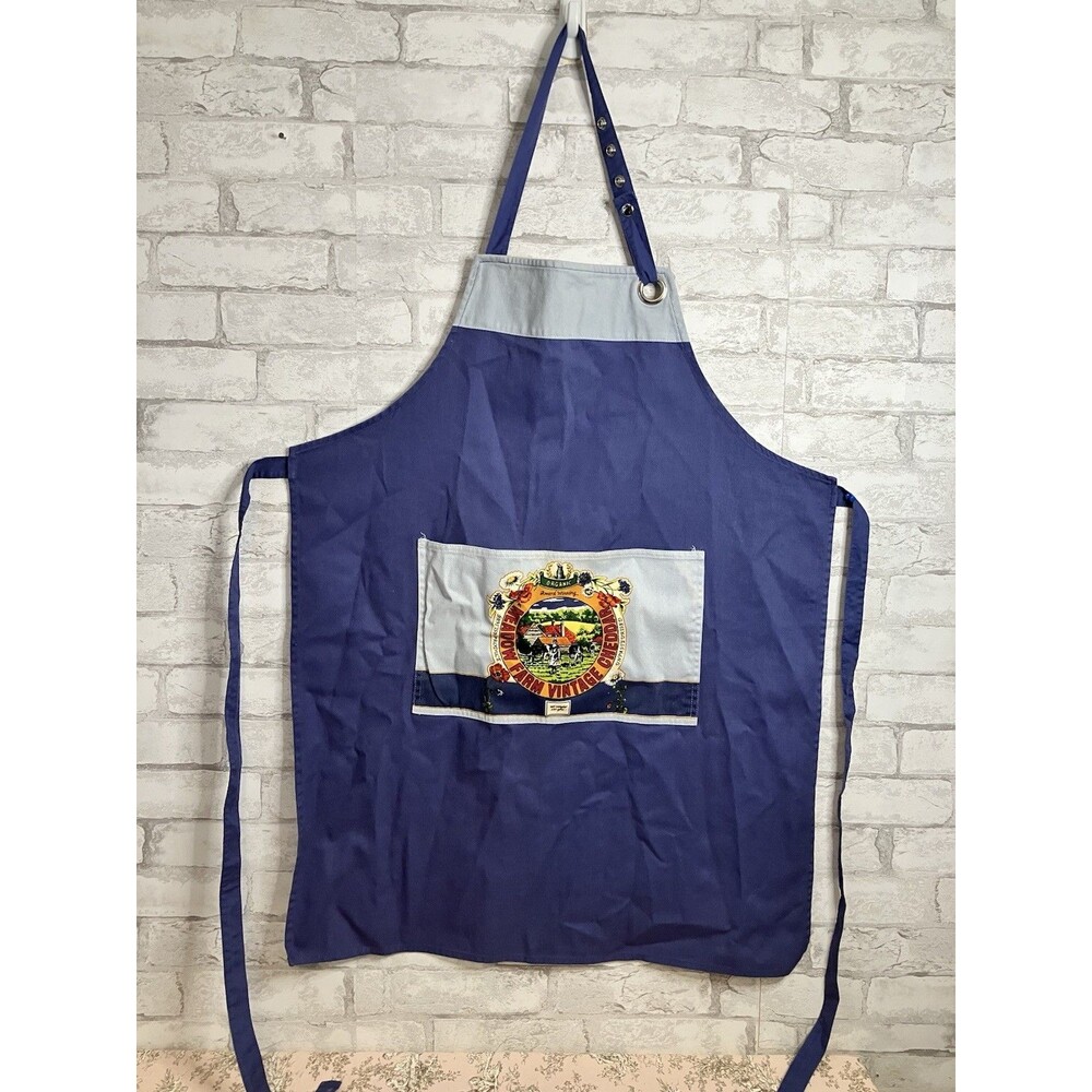 Gardening Apron With Front Pocket 100% Cotton Adjustable Length, Back Ties